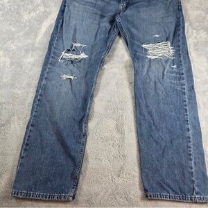 Men's Distressed Blue Jeans